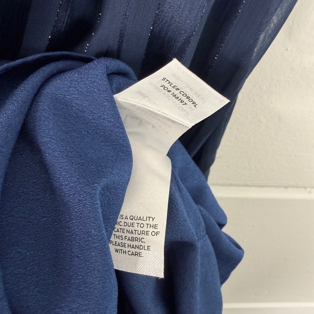 Lulus XL Day for Romance Navy Blue Tie Strap Tiered Midi Dress Bridesmaid - Picture 11 of 14